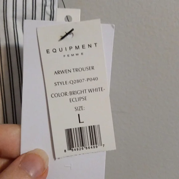 EQUIPMENTWomen's100% cottonPants Size LargeNWT